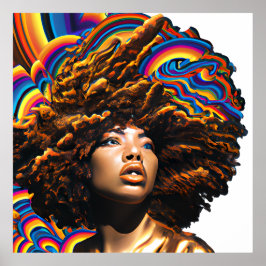 Poster Não toques no meu cabelo preto Melanina afro Rainh