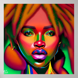 Poster Não toques no meu cabelo preto Melanina afro Rainh