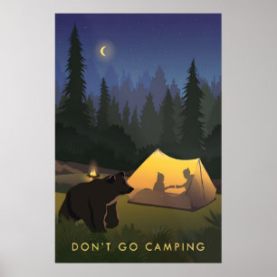 Poster Não Vá Acampar Cartaz de Viagens
