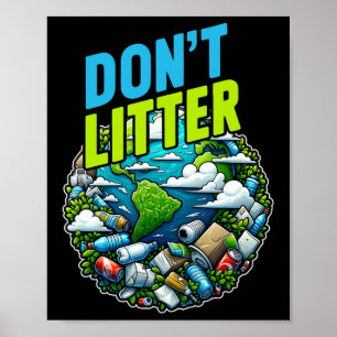 Poster Não varrer contra a filtragem sem o lixo ambiental