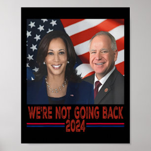 Poster Não Voltando Kamala Harris Tim Walz