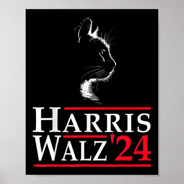 Poster Não Voltando Para A Eleição De Kamala Harris Cat L (Frente)