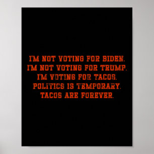 Poster Não vou votar em Biden Não vou votar em Trump
