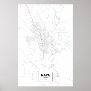 Póster Napa, Califórnia (preto no branco)