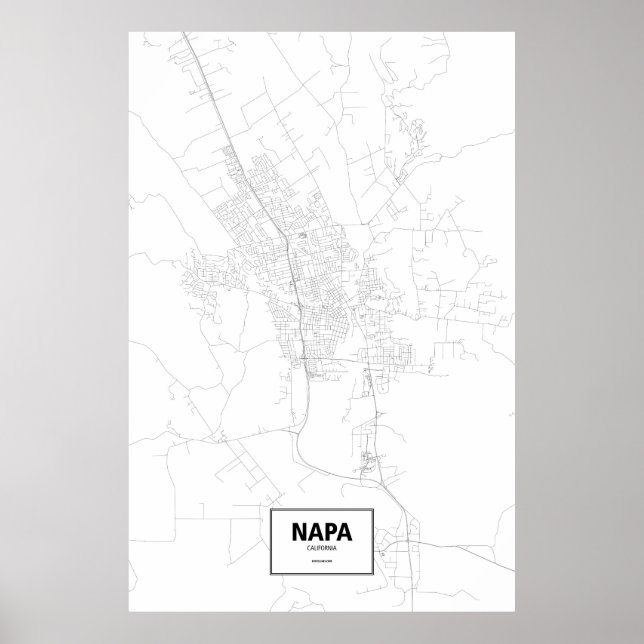Póster Napa, Califórnia (preto no branco) (Frente)