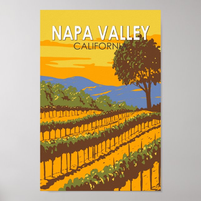 Poster Napa Valley California Viagem Art Vintage (Frente)
