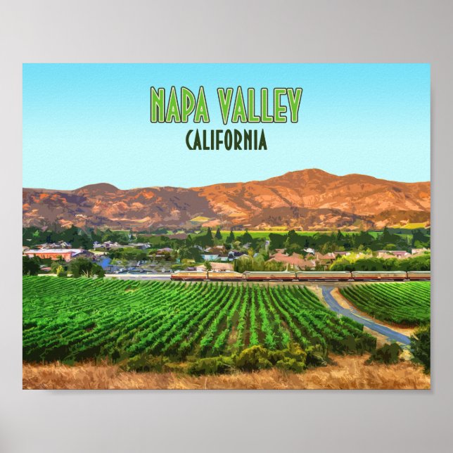 Poster Napa Valley California Vineyard Vintage (Frente)