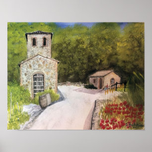 POSTER NAPA VALLEY WINERCOLOR DE ÁGUA