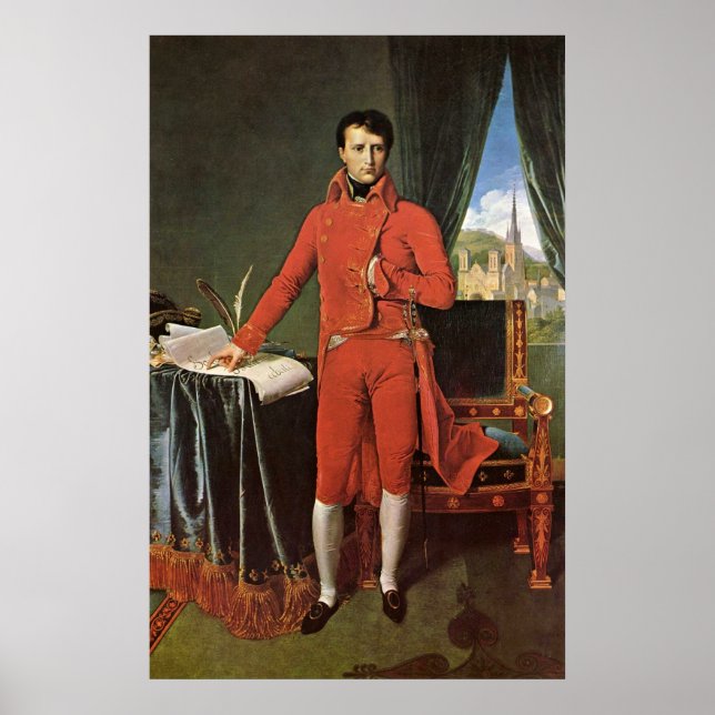 Póster Napoleão Bonaparte como Cônsul por Ingres Dominiqu (Frente)