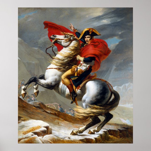 Póster Napoleão Bonaparte Pintura de Jacques-Louis David (Frente)
