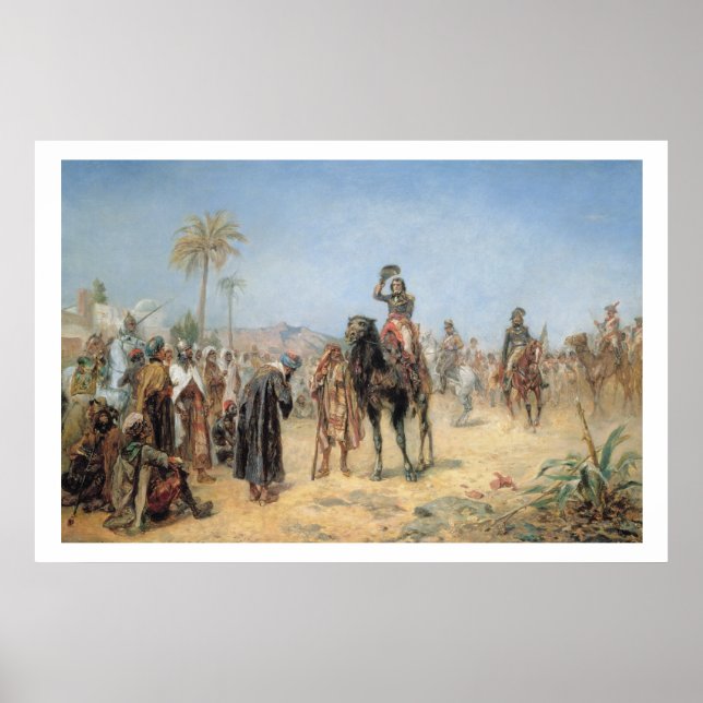 Póster Napoleão chegando a um Oásis Egípcio (petróleo em  (Frente)