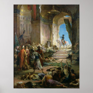 Póster Napoleon Bonaparte na mesquita grande no Cairo