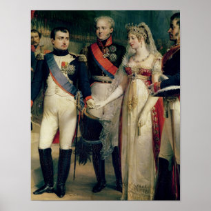 Poster Napoleon Bonaparte que recebe a rainha Louisa