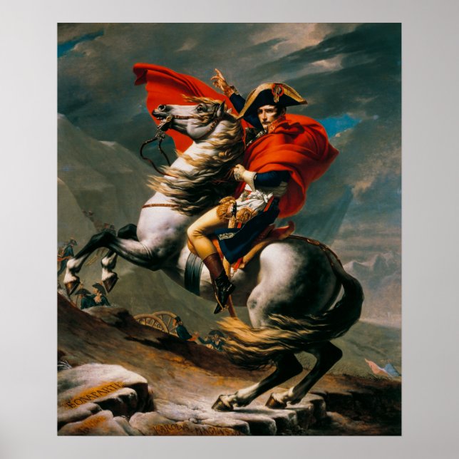Poster Napoleon Crossing the Alps by Jacques-Louis David (Frente)