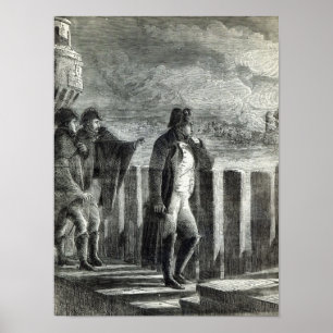 Poster Napoleon que olha o fogo de Moscovo em 1812