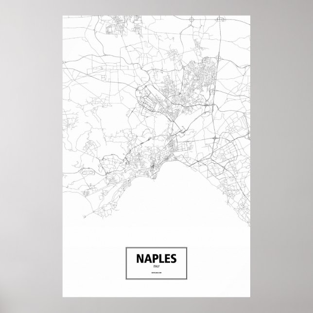 Poster Nápoles, Itália (preto no branco) (Frente)