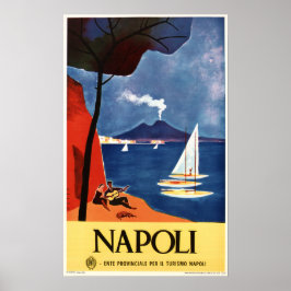 Poster Nápoles NAPOLI ITÁLIA Ad Vintage Viagem italiano