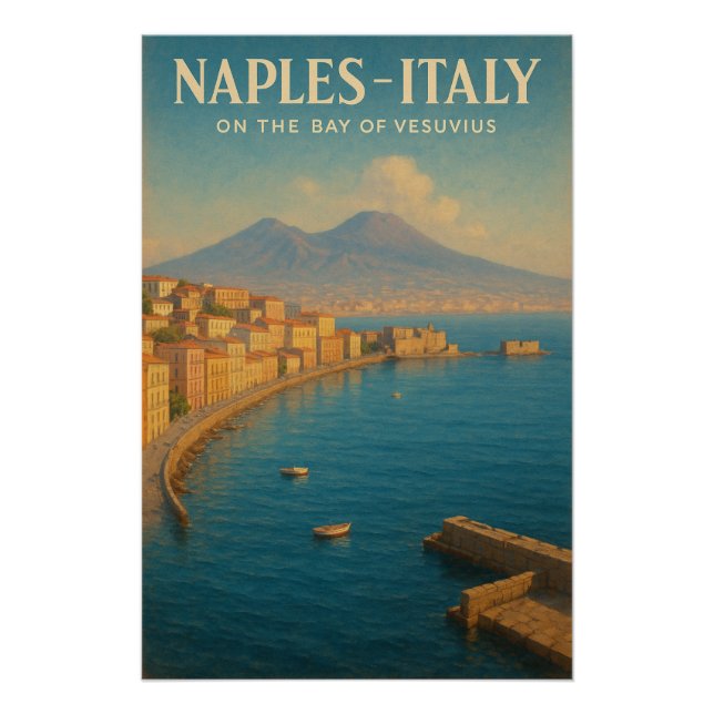 Póster Nápoles no Golfo de Vesúvio (Frente)