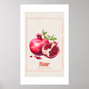 Poster Nar Romã Abundância Arte Popular em Tela