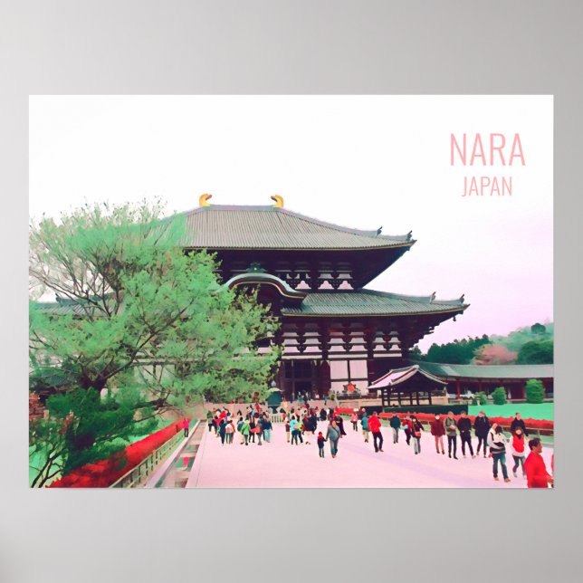 Poster Nara Japan Todai-ji viagem (Frente)