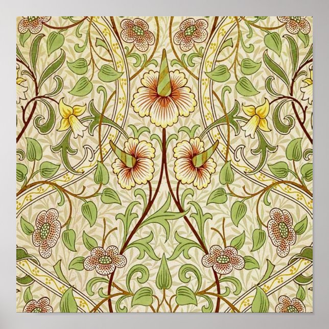 Poster Narciso Clássico Flor de William Morris (Frente)