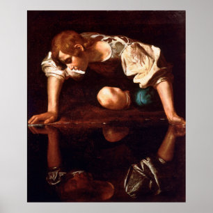 Poster Narciso por Caravaggio (1599)