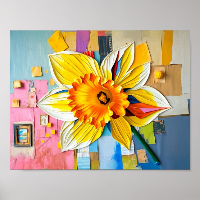 Poster Narciso Radiante em Estilo Abstrato Moderno (Frente)