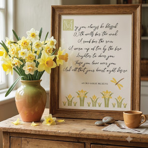 Poster Narcisos da Primavera Bênção Gaélica
