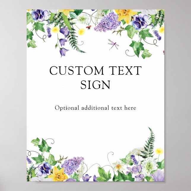 Poster Narcisos Rústicos e Sinais de Texto Personalizado  (Frente)