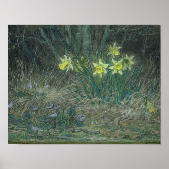 Poster Narcissi e Violetas, c.1867 (Frente)
