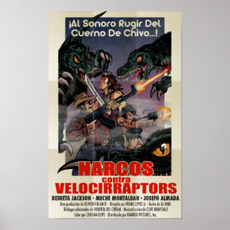 Poster Narcos vs Velocirraptors