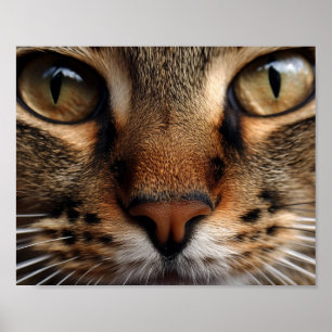Poster nariz de gato bonito e olho na frente. Animais de