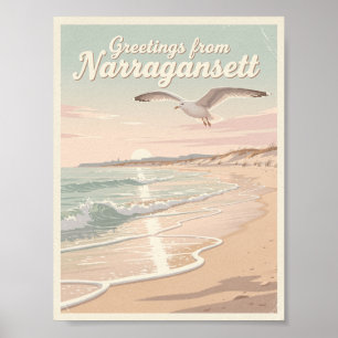 Poster Narragansett, Rhode Island – Ondas Costeiras