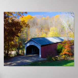 Póster Narrow Covered Bridge Parke County, Indiana
