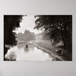 Poster Narrowboat puxado a cavalo Watford Reino Unido