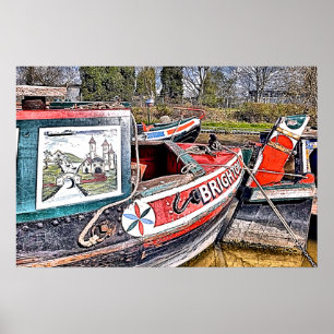 POSTER NARROWBOATS CANAIS