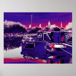 POSTER NARROWBOATS CANAIS