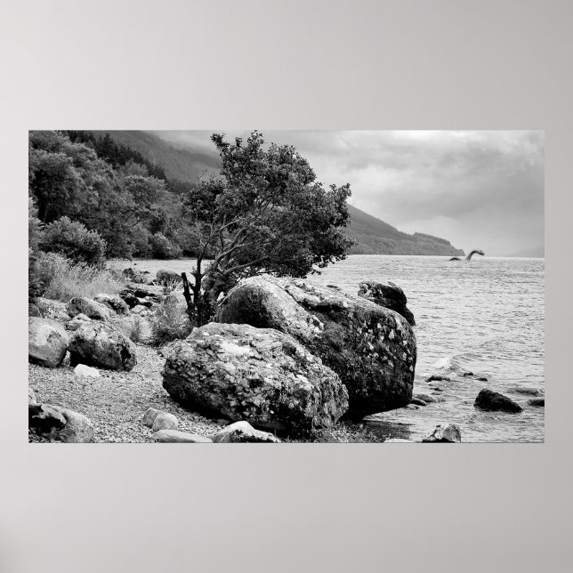 Póster Nas margens de Loch Ness com o monstro (Frente)