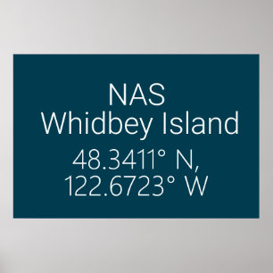 Poster NAS Whidbey Island Latitude Longitude  
