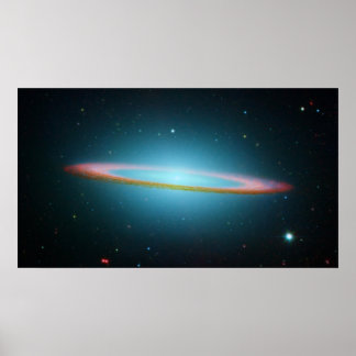 Poster NASA - A Galáxia Sombrero na Luz Infravermelho