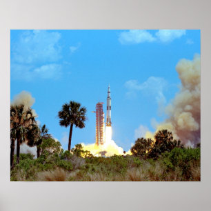 Póster NASA Apollo 16 Saturn V Rocket Launch