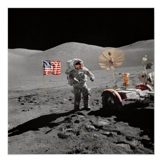 Póster NASA Apollo 17 lunar landing mission, 1972 (Frente)