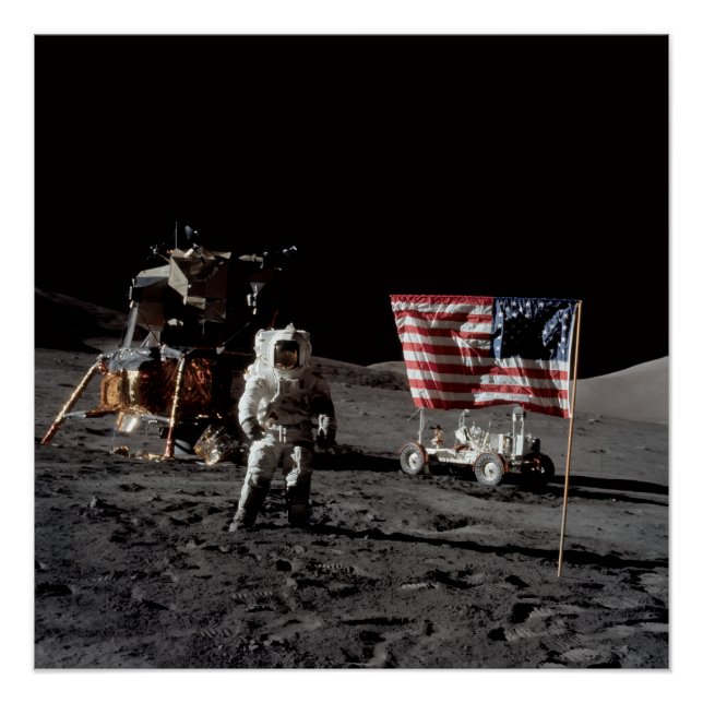Póster NASA Apollo 17 lunar landing mission, 1972 (Frente)