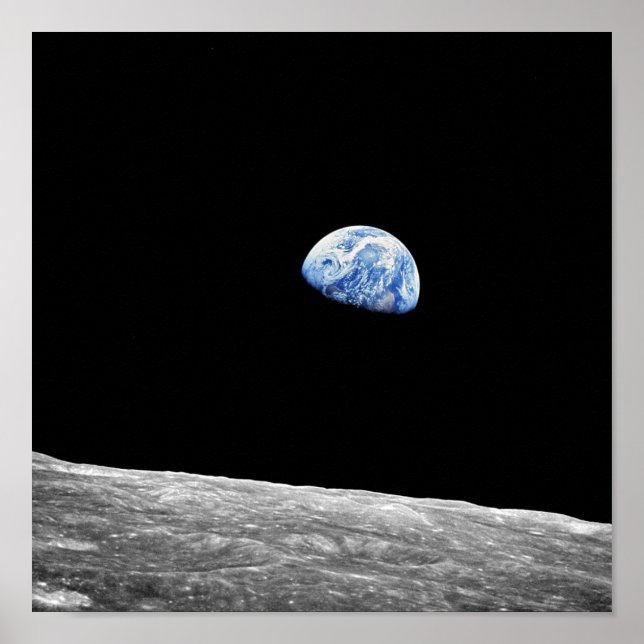 Póster NASA Apollo 8 Earth Moon Orbit Lunar Foto (Frente)