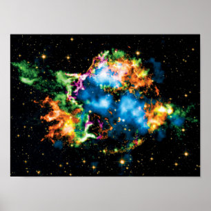 Poster NASA Cassiopeia Uma Foto Espacial Colorida Superno
