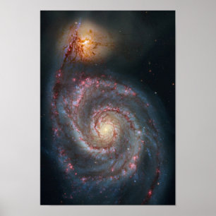 Póster NASA da galáxia espiral do redemoinho M51