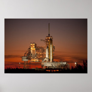 Póster NASA do lançamento do vaivém espacial de Atlanti