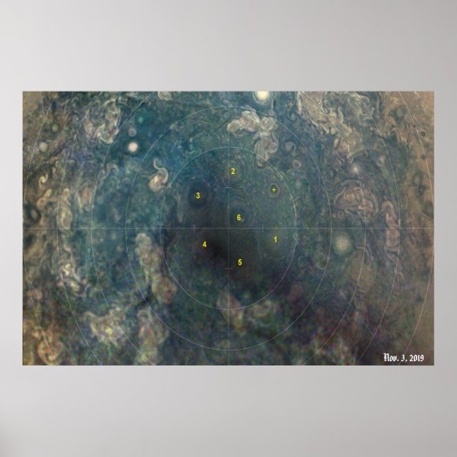 Poster NASA / Juno / Júpiter / 3 de novembro de 2019 / (Frente)