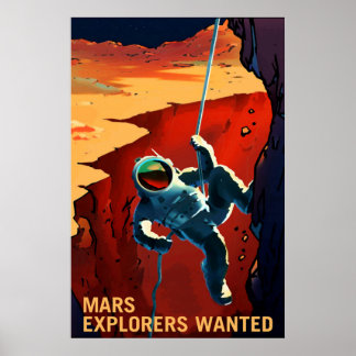 Poster NASA / MARS Explorers Desejados /
