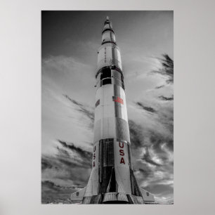 Poster NASA Saturn V - respingo da cor dos EUA